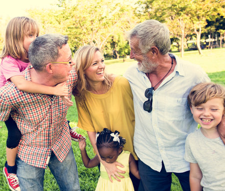 Family Walking Field Nature Togetherness Concept