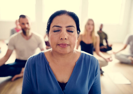 Diversity People Exercise Class Relax Concept
