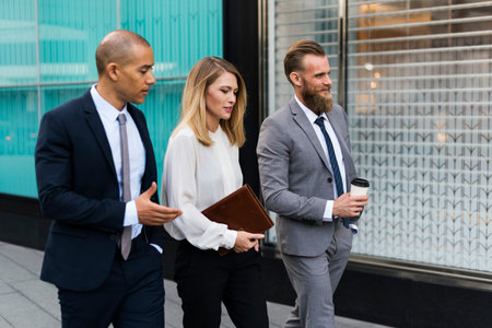 Businesspeople Talk Men Women Notebook