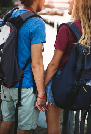 Couple traveling together wanderlust trip