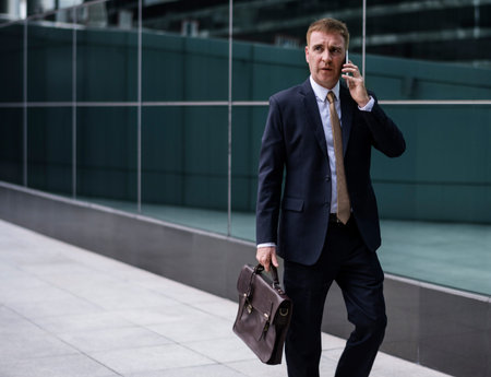 Business Using Phone Discussion Busy Working
