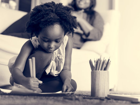 African Descent Family House Home Resting Living