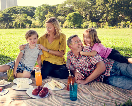 Family Picnic Outdoors Togetherness Relaxation Concept