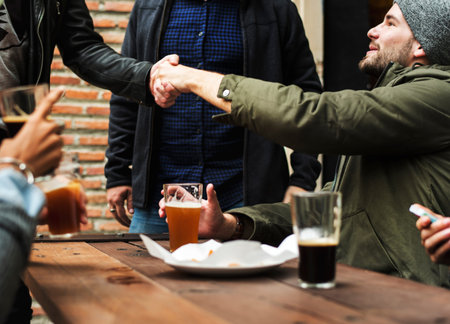 Diverse People Hang Out Pub Friendship