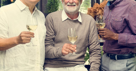 Group Of Senior Retirement Party Dining Concept