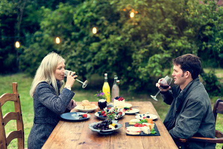 Couple Love Drinking Wine Concept