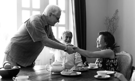 Senior Lifestyle Tea Break Togetherness