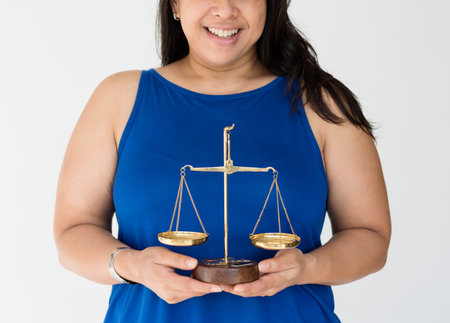Woman Hands Hold Scale Equality