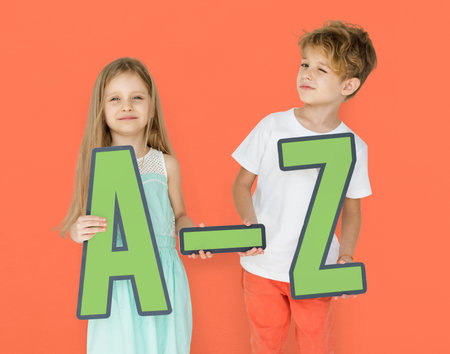 Little Children Holding A-Z Papercraft