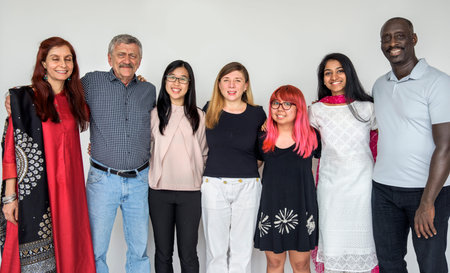 People standing in group for photoshoot