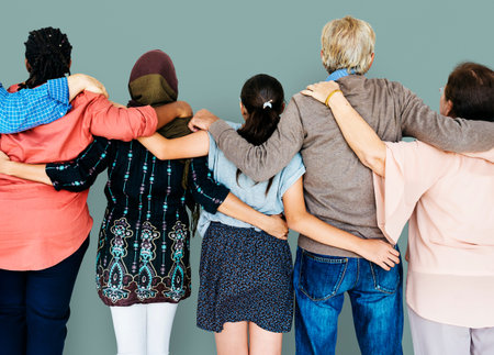 Diverse Group of People Together Studio Portrait