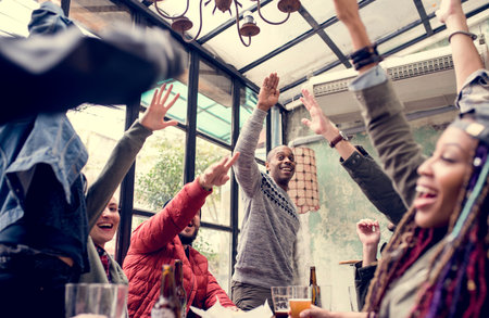 People Hands Raise Agreement Celebration