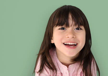 Little Girl Smiling Happiness Studio Portrait