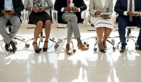 Diverse Business People Use Digital Devices