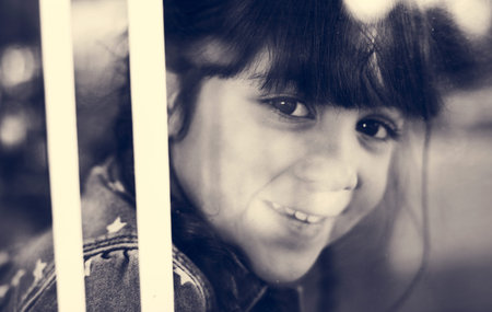 Little Girl Smiling Happiness Blurred Defocused