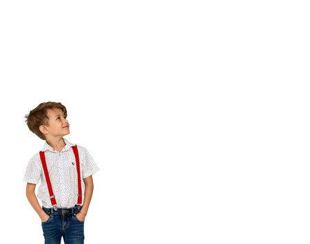 Boy Standing Protrait Studio Shoot