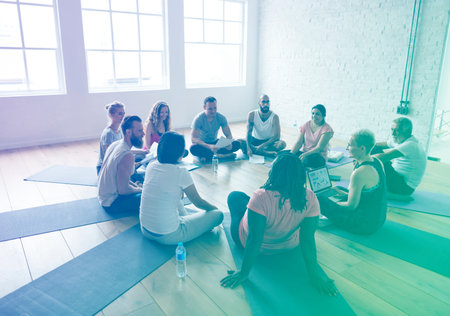 Diversity People Exercise Class Relax Concept
