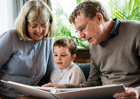 Family GrandParents Grandson Retirement Togetherness