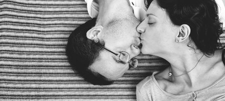 Husband Wife Kiss Romance Lifestyle