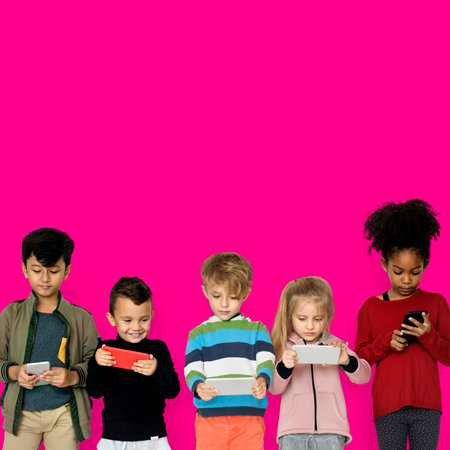 Little Children Using Smart Phone