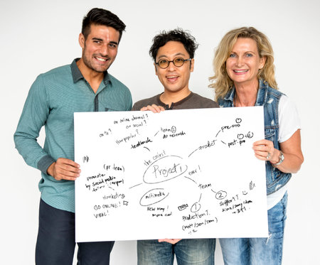 Group of People Holding Placard Concept