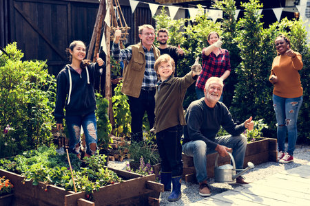 Group of Diversity People Together With Fresh Local Vegetable Farm