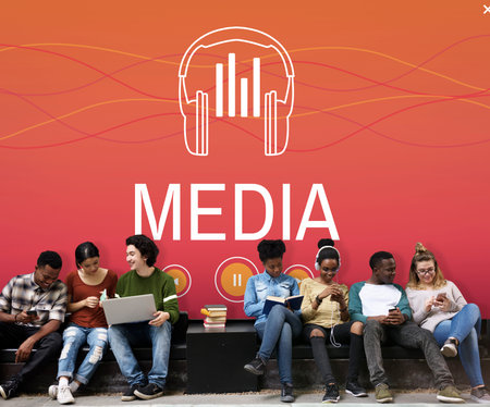 Media Video Audio Headphones Graphic Concept