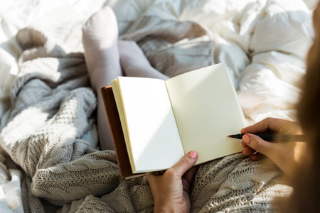 Woman Writing Diary Notebook Leisure