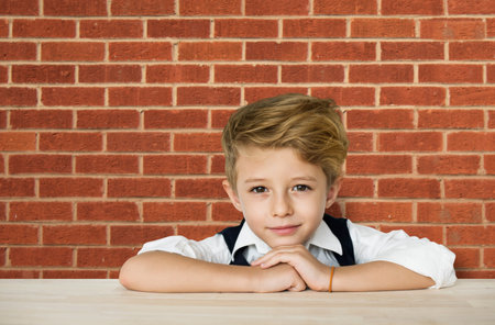 Little Boy Smart Adorable Focused