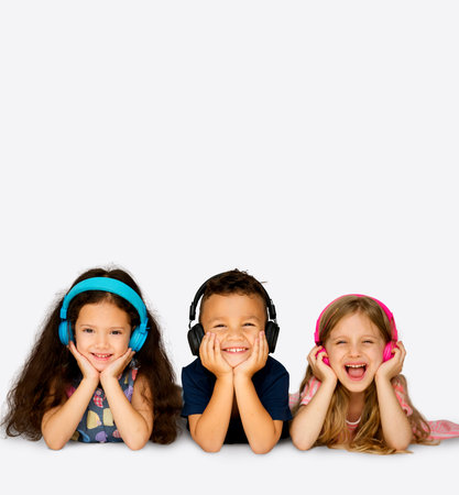 Happiness group of cute and adorable children lay down