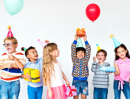 Children in group posing for photoshoot