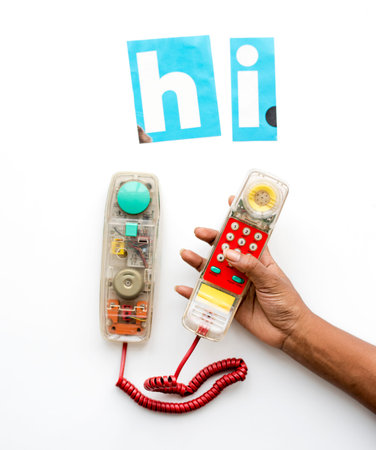 hand holding telephone communication technology