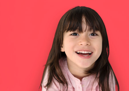 Little Girl Smiling Happiness Studio Portrait