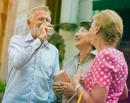Photo Gradient Style with Senior Adult Shopping Friendship Lifestyle