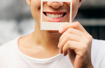 Asian Guy Holding Photo Frame Smiling