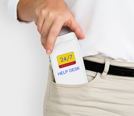 Digital mobile smart phone inside a pocket