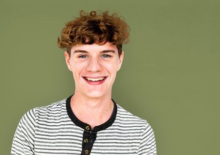 Young Adult with Smile Face Cheerful Studio Portrait