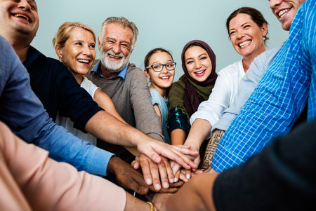 Group of Diverse People Hands Together Teamwork Cooperation