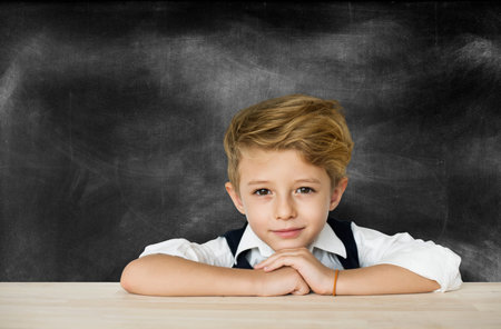 Little Boy Smart Adorable Focused