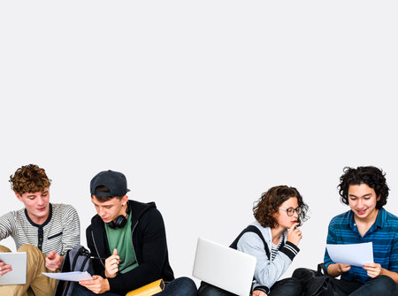 Group of Student doing some Research