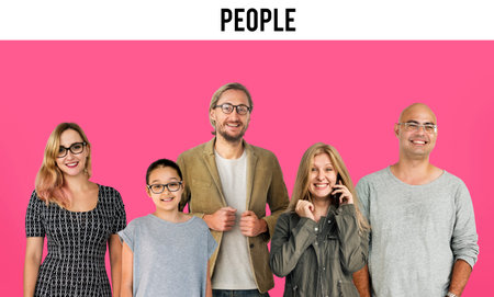 Group of Diversity People Together Set Studio Isolated