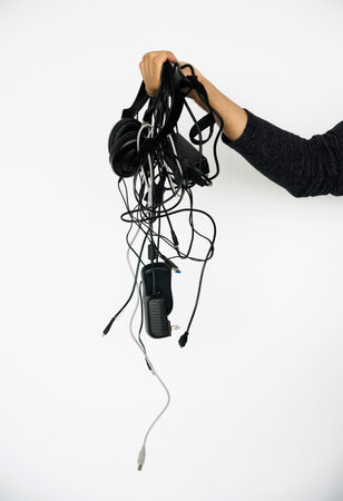 Hand Holding Headphone Music Earphone