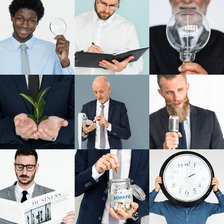 Collection of business theme in variation