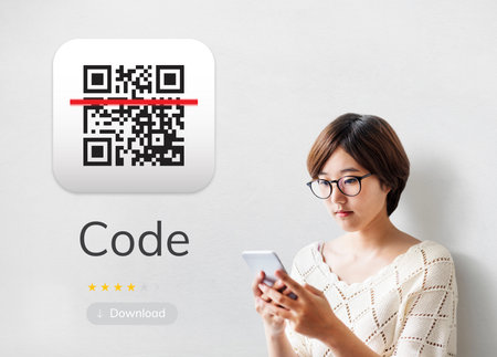 Illustration of QR quick response code application