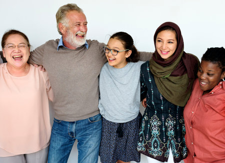 Diverse Group of People Together Studio Portrait