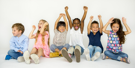 Children sitting and having fun
