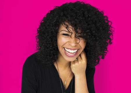 Adult woman smiling studio portrait