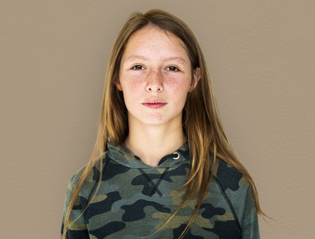 Young caucasian girl is in a shoot
