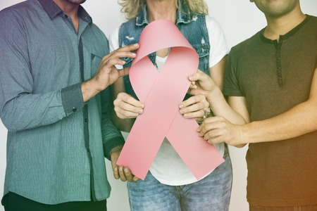 People Hands Show Pink Ribbon