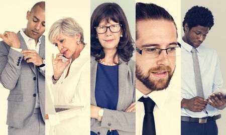 Collage of Diverse Group of Business People